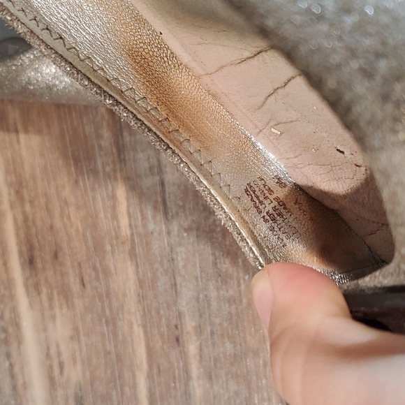 Tory Burch logo  Reva Loafer ballet shoes sz 6M Metallic glitter leather - Picture 10 of 15